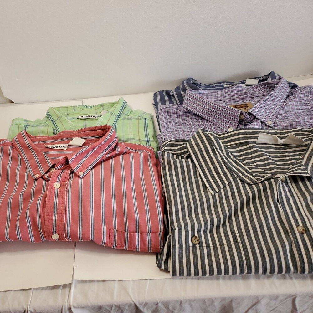 Kingsize & Others Lot of 5 Men's 6XL Big and Tall Button Down Shirts Multicolor